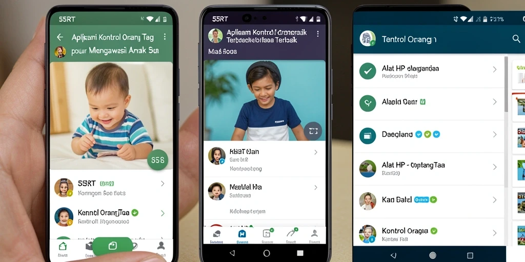 Tampilan antarmuka pengguna aplikasi Kontrol Orang Tua 55RT.