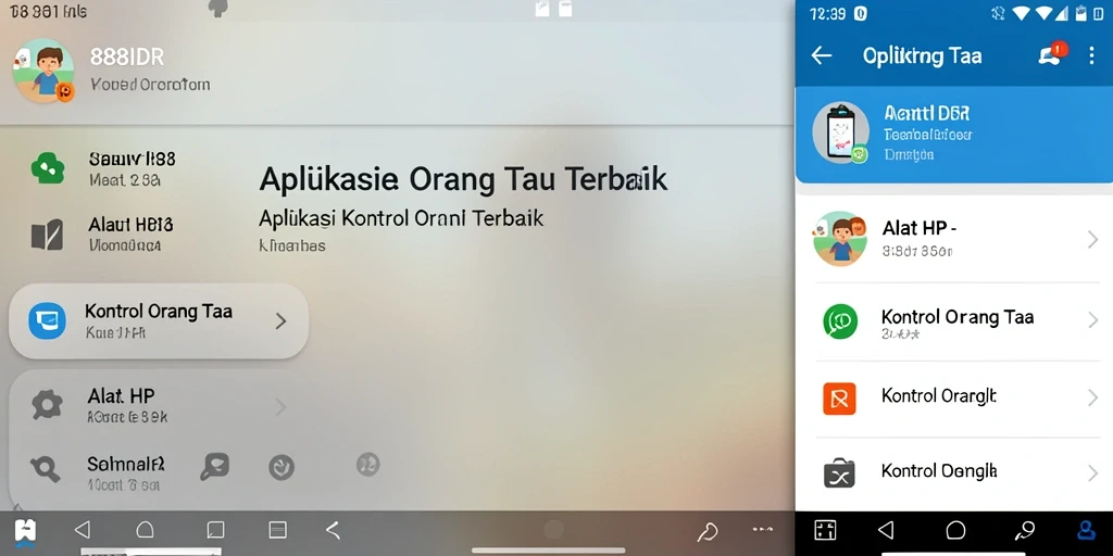 Antarmuka aplikasi kontrol orang tua 888IDR yang mudah digunakan.