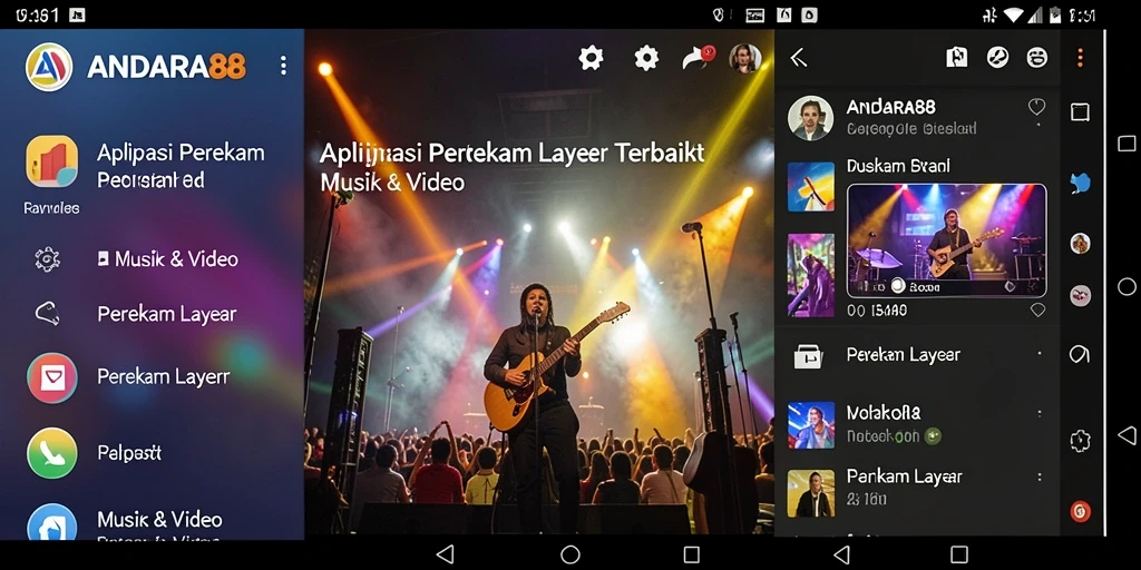 Screenshot utama ANDARA88 yang menunjukkan antarmuka Perekam Layar yang intuitif.