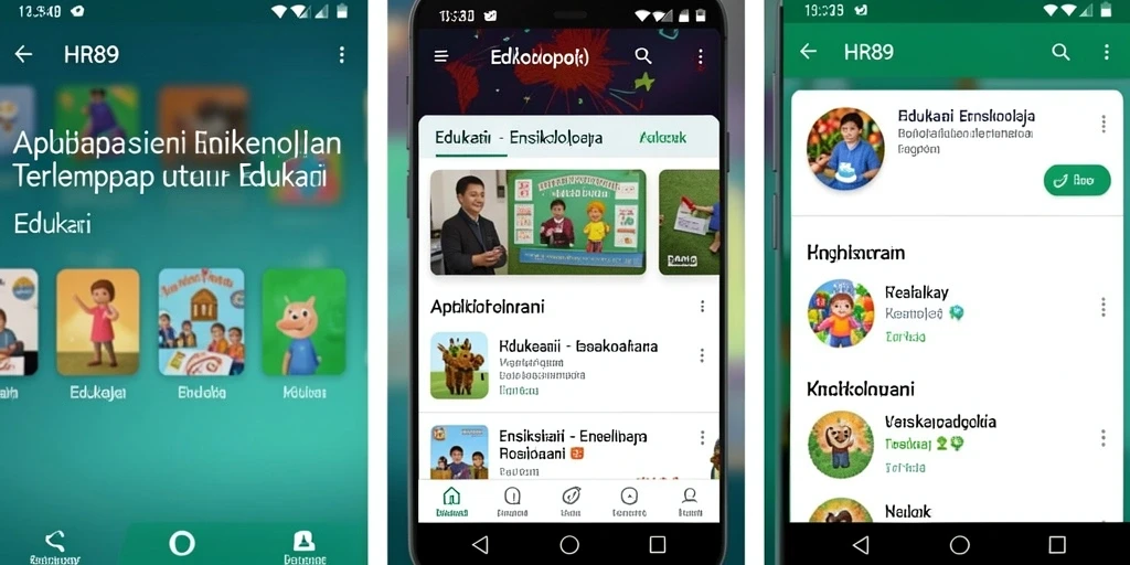 Antarmuka pengguna HR89 yang menarik dengan akses cepat ke artikel Ensiklopedia.