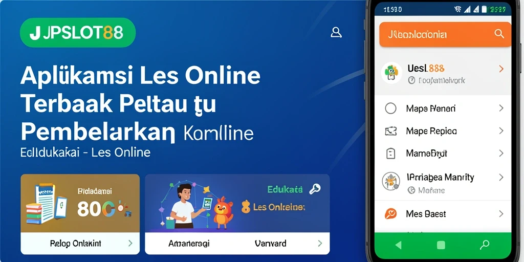 Tampilan antarmuka aplikasi Les Online JPSLOT88 yang modern dan user-friendly.