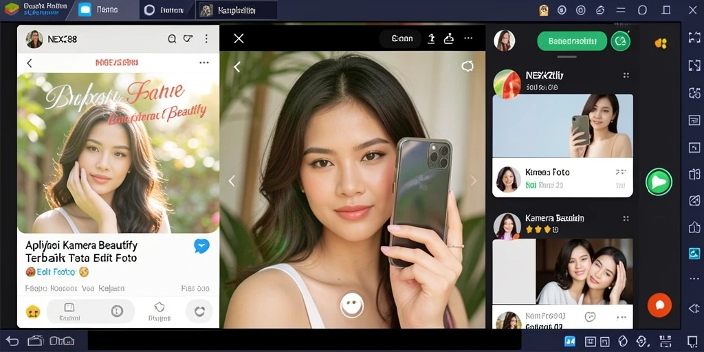 Tampilan antarmuka NEX288 yang elegan dan fungsional untuk Kamera Beautify.