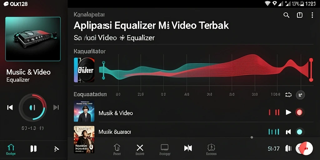 Tampilan antarmuka utama OLX128 dengan kontrol Equalizer yang intuitif.