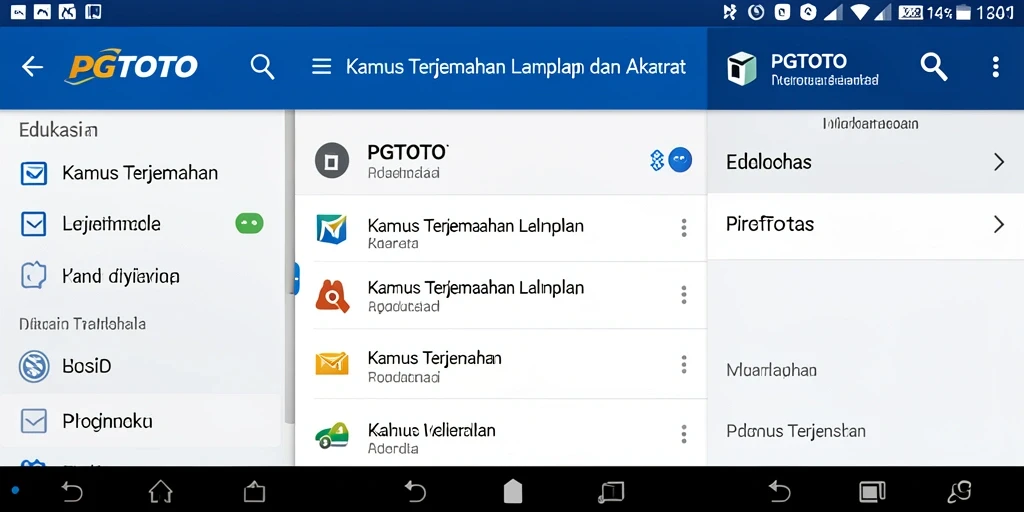 Antarmuka PGTOTO menunjukkan fitur Kamus Terjemahan yang intuitif.