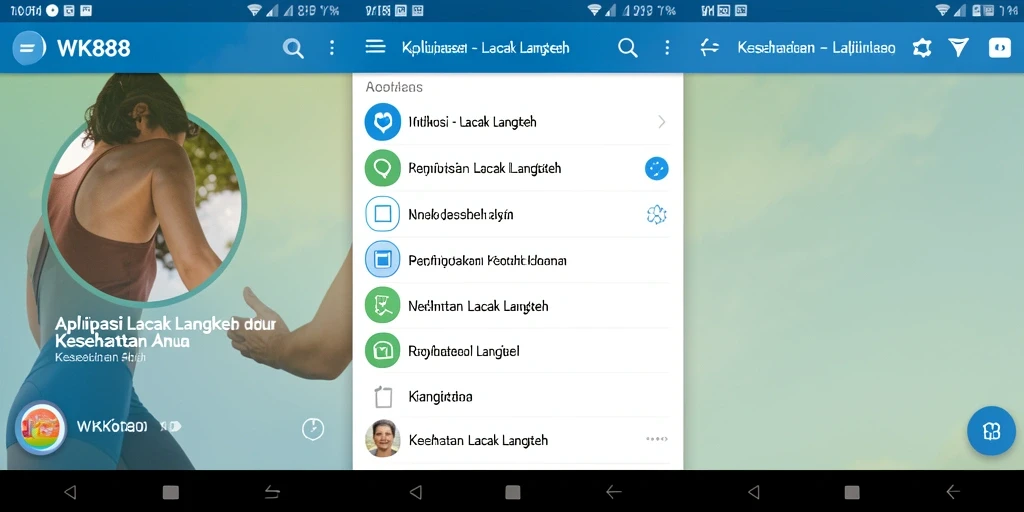 Tampilan antarmuka utama WK888 dengan fitur Lacak Langkah.