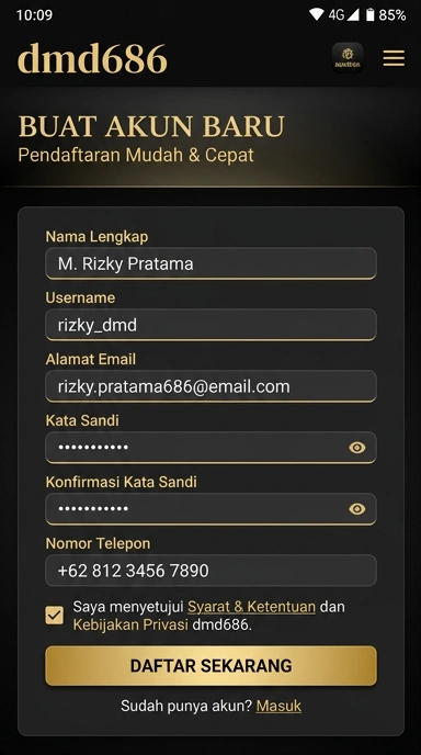 Panduan Registrasi Akun Baru dmd686 untuk Pengguna Android
